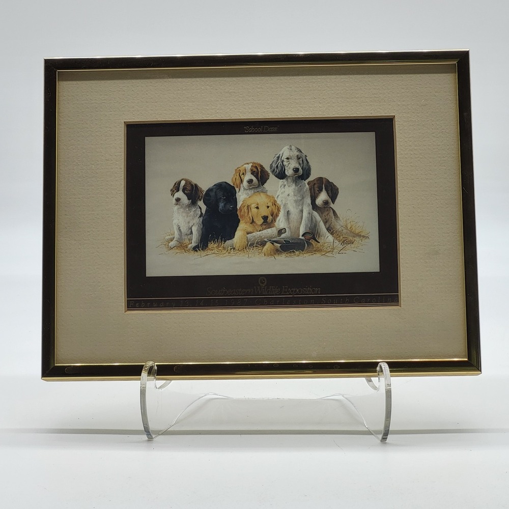 1987 James Killen Signed "School Daze" Framed Double Matted Art Print 8" x 6"